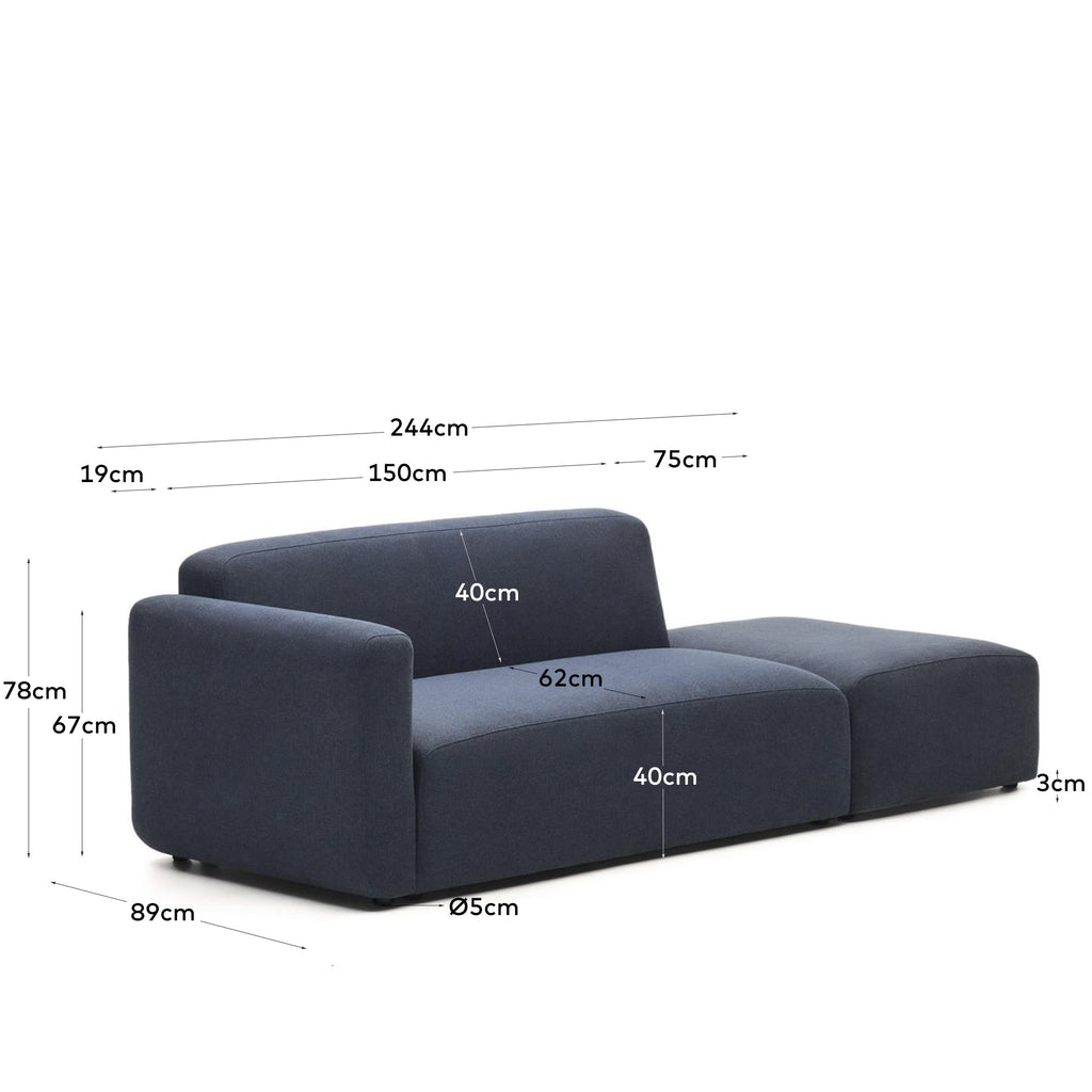 Sofà modular Neom 2 places amb terminal blau 244 cm FSC Mix Credit