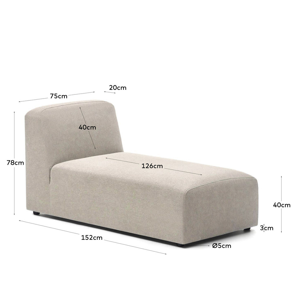 Mòdul Neom chaise longue beix 152 x 75 cm FSC Mix Credit