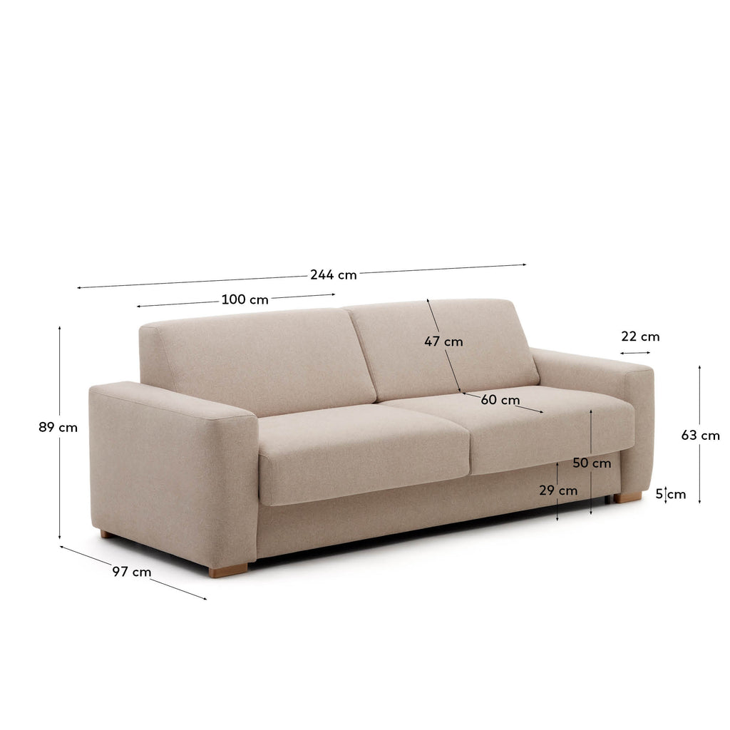 Sofà llit Anley 4 places beix 244 cm FSC Mix Credit