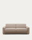 Sofá cama Anley 4 plazas beige y patas de madera maciza de haya 244 cm FSC Mix Credit