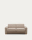 Sofá cama Anley 2 plazas beige y patas de madera maciza de haya 204 cm FSC Mix Credit