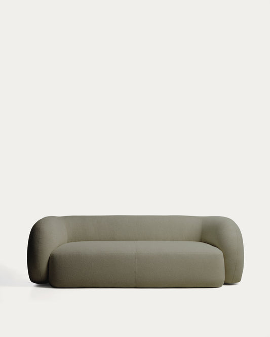 Canapé Martina 3 places en chenille verte 246 cm – Certifié FSC Mix Credit