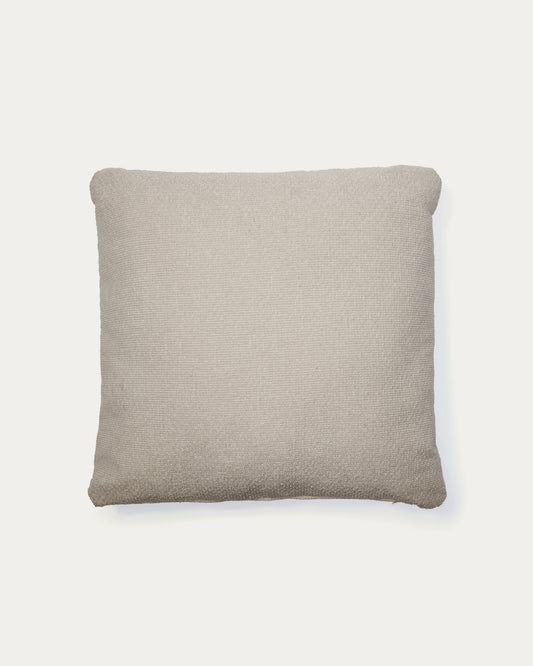 Coussin Martina en chenille couleur pierre 52 x 52 cm