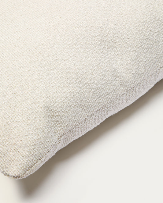 Coussin Martina en chenille couleur écrue 52 x 52 cm