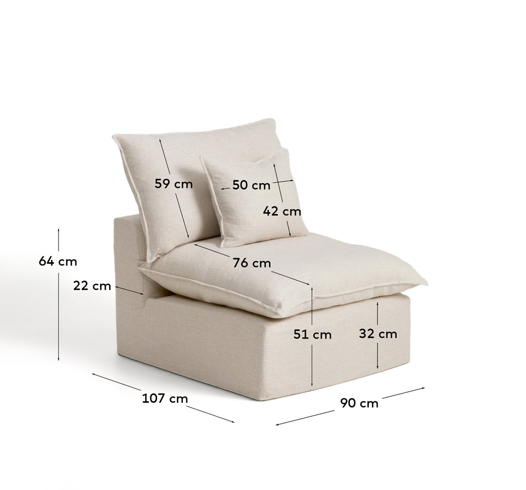 Sofà modular desenfundable Anarela 2 places de lli terracota 180 cm FSC Mix Credit