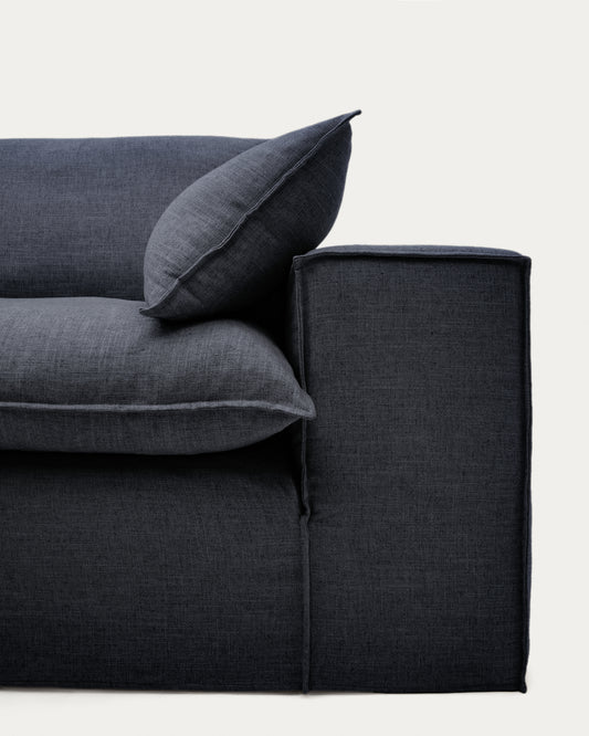 Sofà desenfundable Anarela 3 places de lli i viscosa gris fosc 280 cm FSC Mix Credit