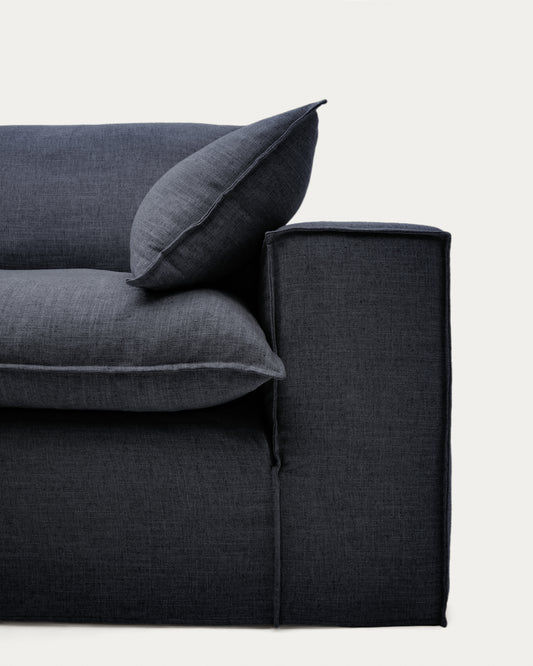 Sofà desenfundable Anarela 3 places de lli i viscosa gris fosc 260 cm FSC Mix Credit