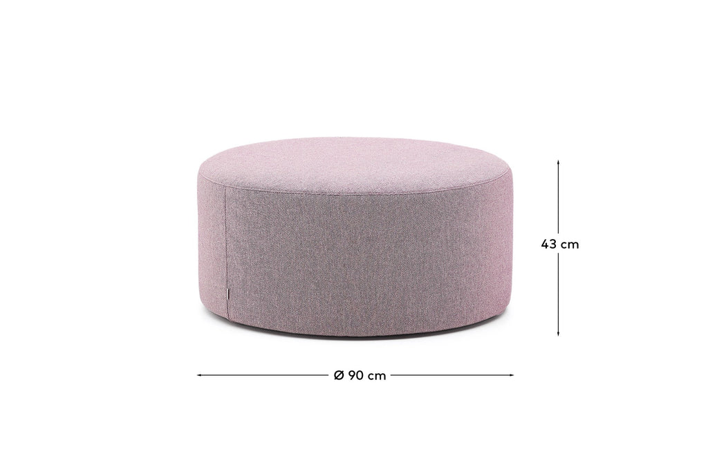 Repose-pieds déhoussable Kaeli violet Ø 90 cm