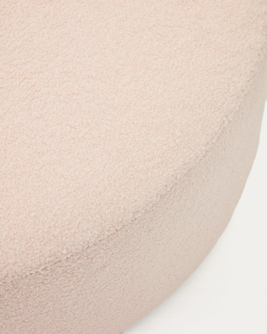 Housse pour repose-pieds Kaeli en bouclette rose Ø 120 cm