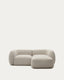 Canapé modulable Martina 2 places en chenille avec méridienne droite couleur pierre 230 cm