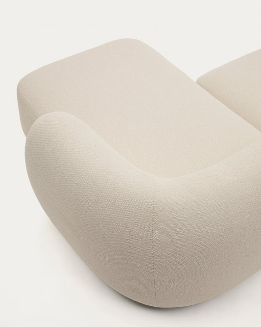 Sofà modular Martina 2 places de xenilla amb chaise longue dret color cru 230 cm