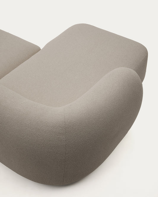 Sofà modular Martina 2 places retardant de foc de xenilla amb chaise longue esquerre color pedra 230 cm