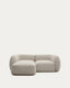 Canapé modulable Martina 2 places en chenille avec méridienne gauche couleur pierre 230 cm