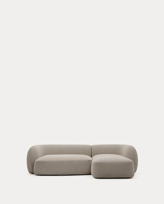 Sofà modular Martina 3 places retardant de foc de xenilla amb chaise longue dret color pedra 287 cm