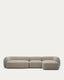 Canapé modulable Martina 4 places en chenille avec méridienne droite couleur pierre 377 cm