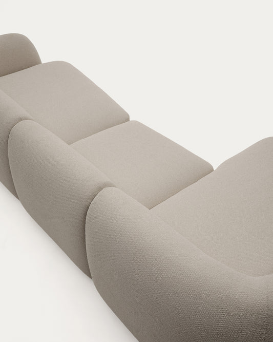 Sofà modular Martina 4 places retardant de foc de xenilla amb chaise longue esquerre color pedra 377 cm