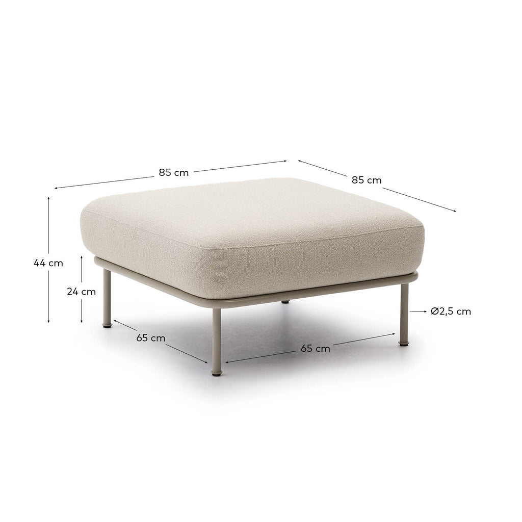 Reposapeus Aurum de xenilla cru amb base de metall beix mat 85x85 cm FSC Mix Credit