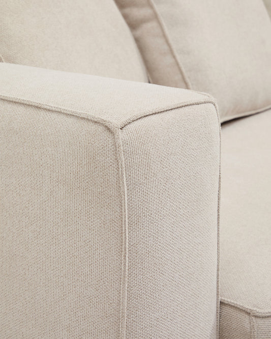 Canapé-lit Marela 3 places en chenille beige 236 cm FSC Mix Credit