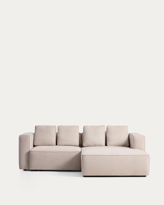 Sofá cama Marela 3 plazas con chaise longue derecha beige 236 cm FSC Mix Credit