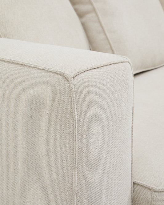 Sofá cama Marela 3 plazas con chaise longue derecha chenilla beige 236 cm FSC Mix Credit