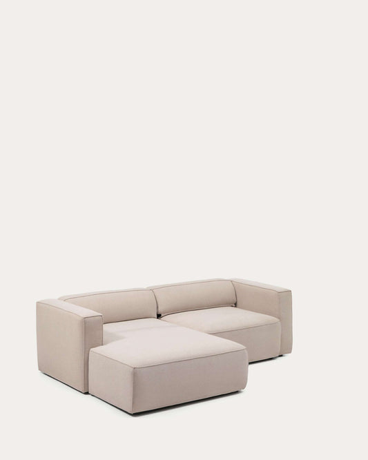 Sofá cama Marela 3 plazas con chaise longue izquierda beige 236 cm FSC Mix Credit