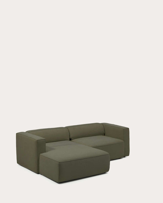 Sofá cama Marela 3 plazas con chaise longue izquierda verde 236 cm FSC Mix Credit