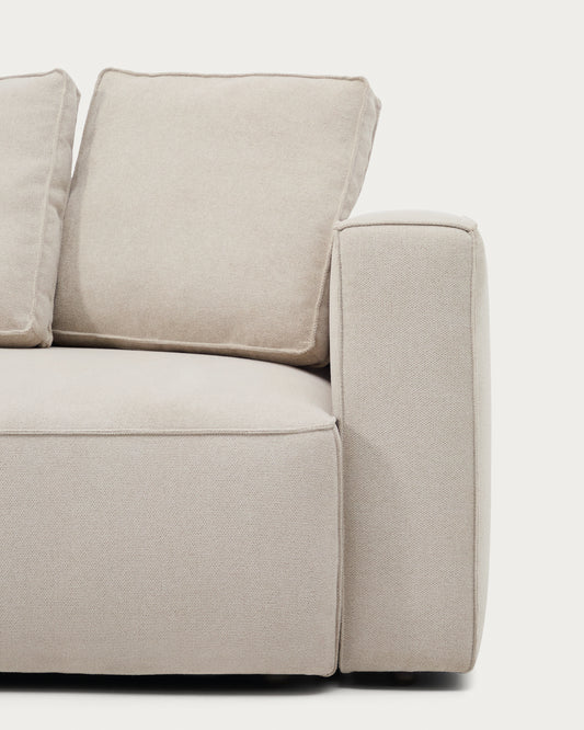 Canapé-lit Marela 3 places avec méridienne gauche en chenille beige 236 cm FSC Mix Credit