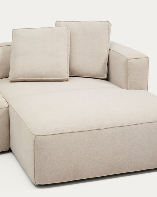 Canapé-lit Marela 4 places avec méridienne droite en chenille beige 276 cm FSC Mix Credit