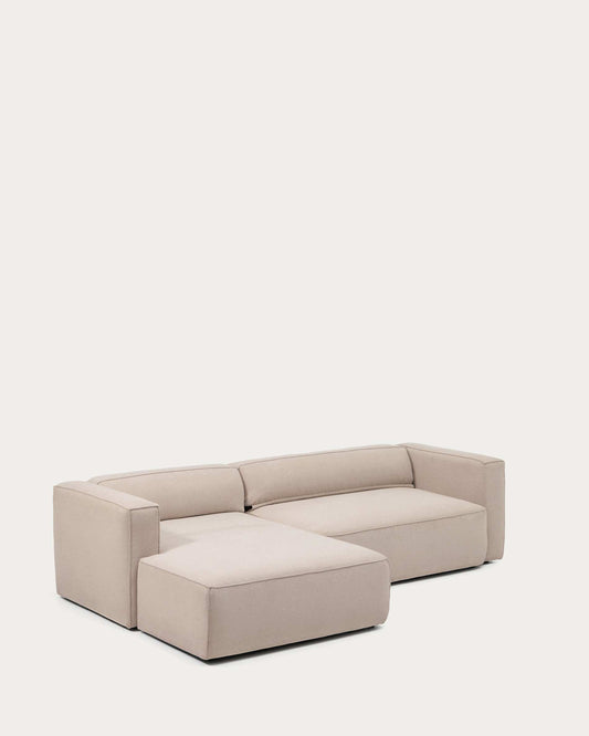 Sofá cama Marela 4 plazas con chaise longue izquierda beige 276 cm FSC Mix Credit