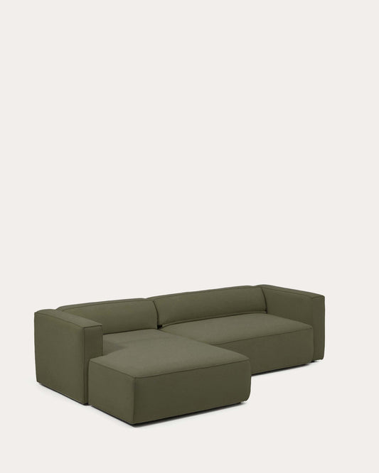 Sofá cama Marela 4 plazas con chaise longue izquierda verde 276 cm FSC Mix Credit