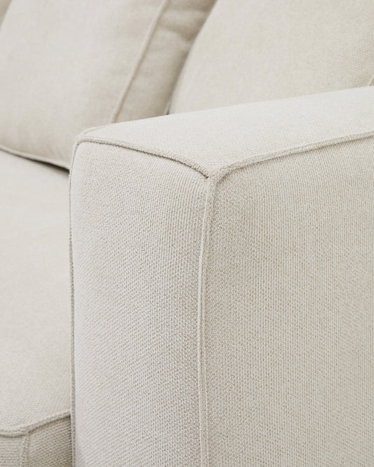 Canapé-lit Marela 3 places avec méridienne gauche en chenille beige 276 cm FSC Mix Credit