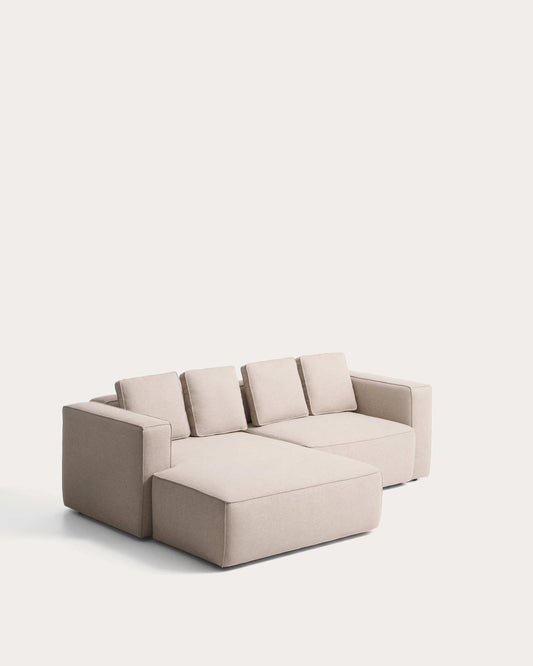 Sofá cama Marela 3 plazas con chaise longue izquierda abatible beige 236 cm FSC Mix Credit