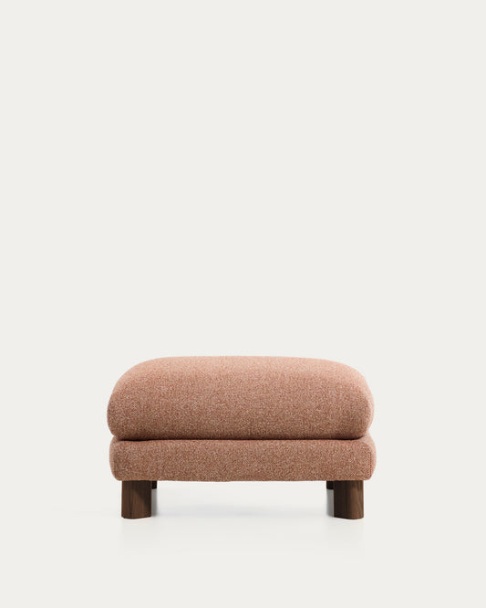 Reposapeus Vera terracota amb potes de fusta massissa de freixe acabat de noguera 80 x 80 cm FSC Mix Credit