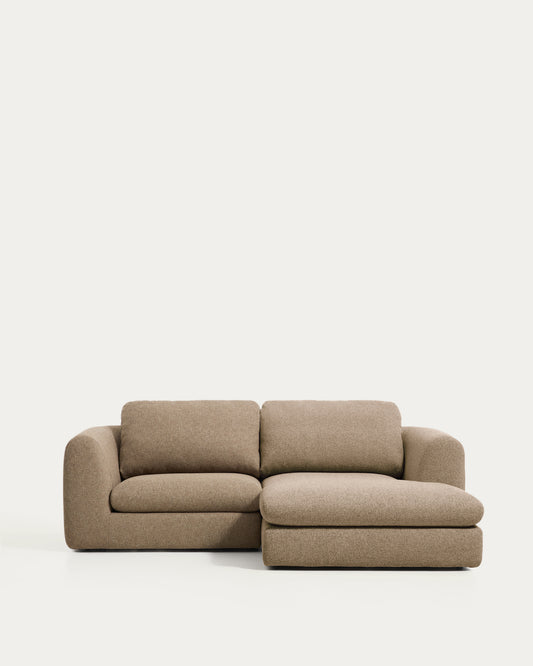 Sofà Vera 3 places amb chaise longue dreta marró clar 232 cm fsc mix credit