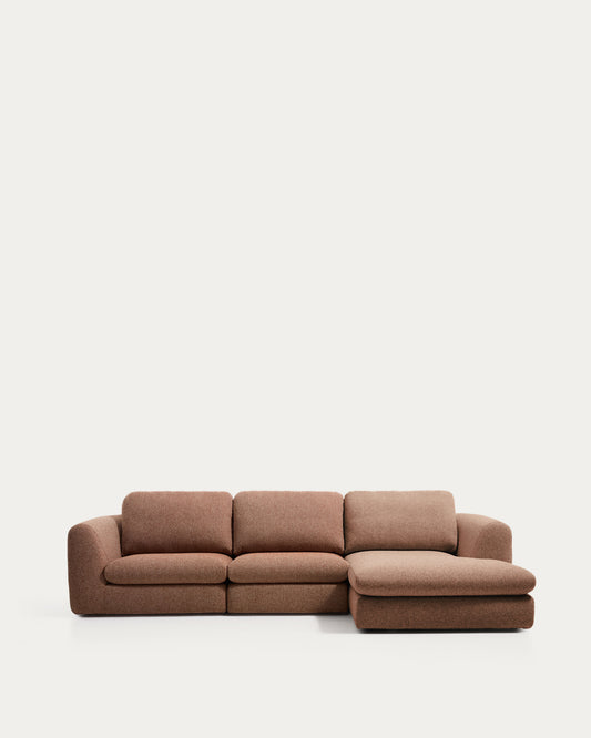 Sofà Vera 4 places amb chaise longue dreta terracota 322 cm FSC Mix Credit