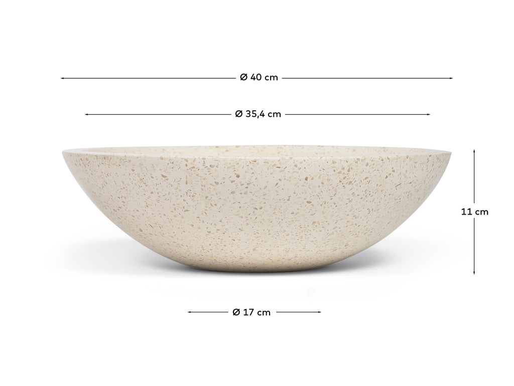 Pica de lavabo Delina de terratzo blanc Ø 40 cm