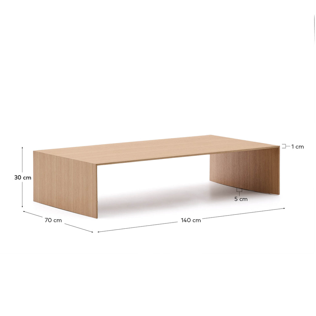 Table basse Litto en placage de chêne FSC Mix Credit 140 x 70 cm