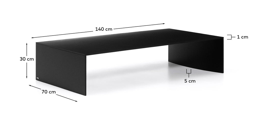 Taula de centre Litto de DM lacat negre 140 x 70 cm
