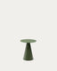 Table d'appoint Wilshire verre trempé dépoli et acier finition vert mat Ø35 cm