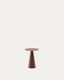 Table d'appoint Wilshire en verre trempé dépoli et acier finition terracotta mat Ø30 cm