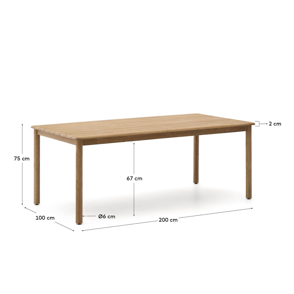 Taula Sori de fusta massissa d'acàcia FSC 100% 200x100 cm