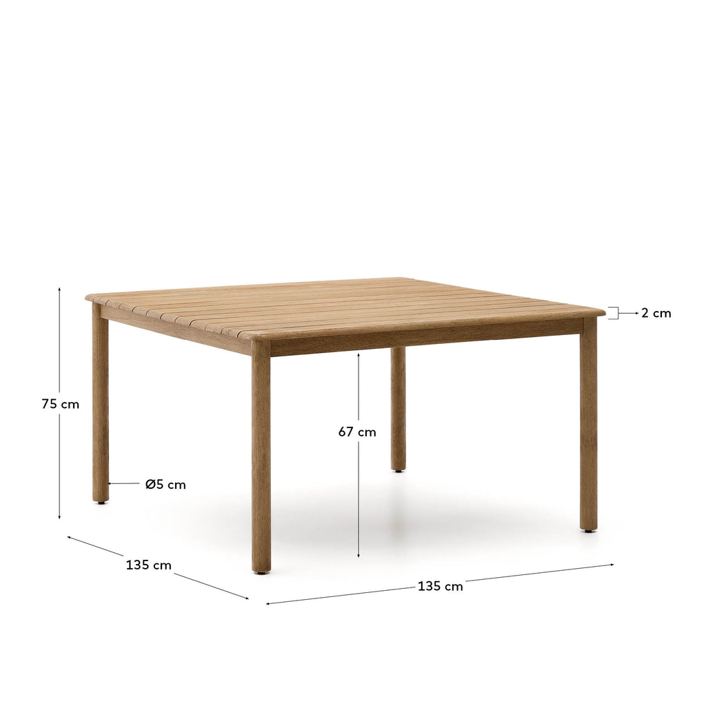 Table Sori en bois d’acacia 135 x 135 cm FSC 100 %