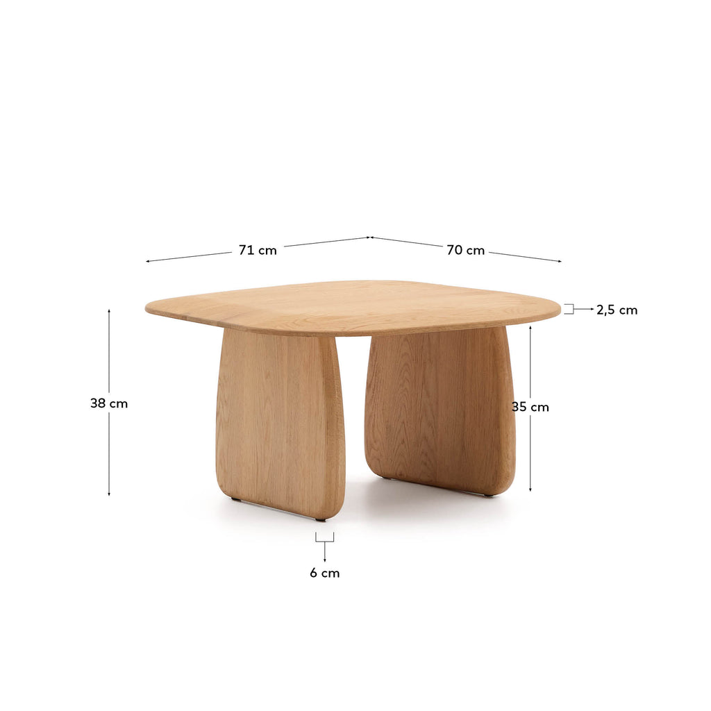 Table auxiliaire Pirita en bois de chêne finition naturelle 71 x 70 cm FSC 100 %