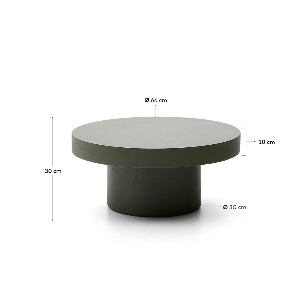 Taula de centre Aiguablava de ciment verd Ø66 cm