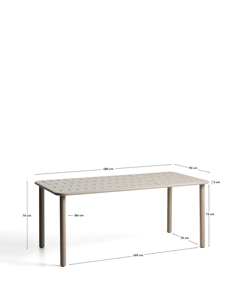 Taula d’exterior Brai d’acer galvanitzat talp 180 x 90 cm