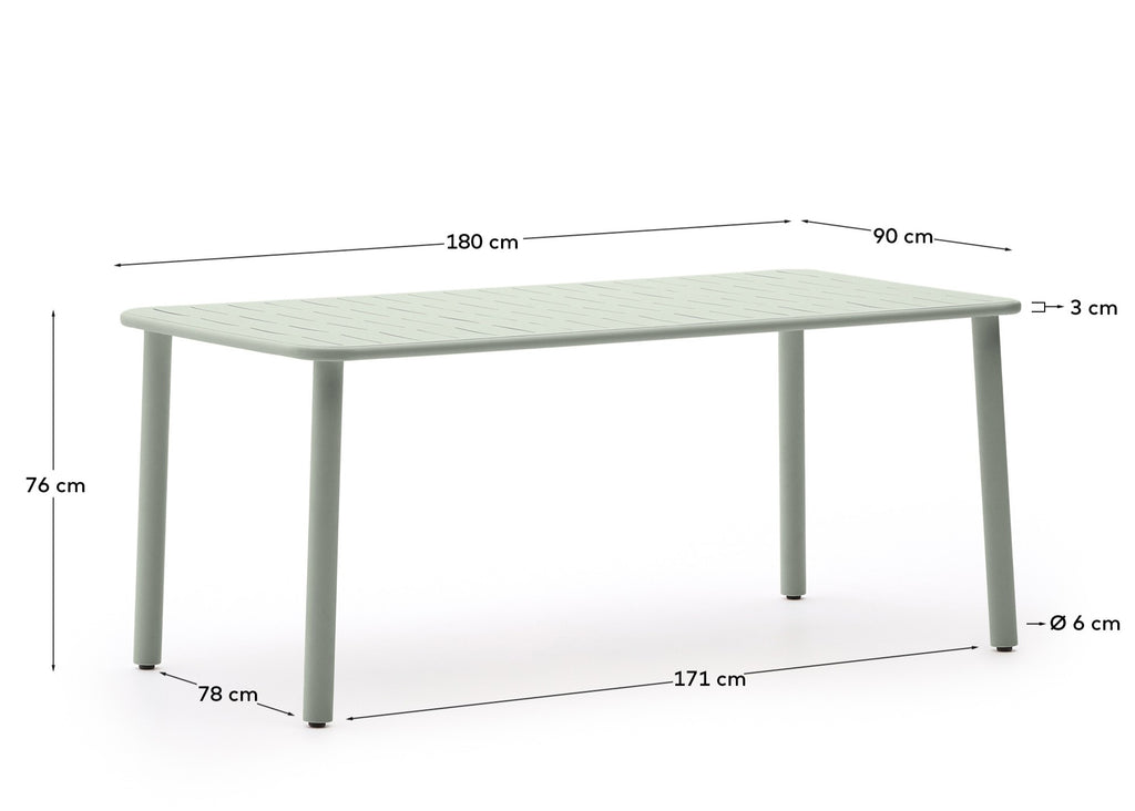 Taula d'exterior Brai d'acer galvanitzat turquesa 180 x 90 cm