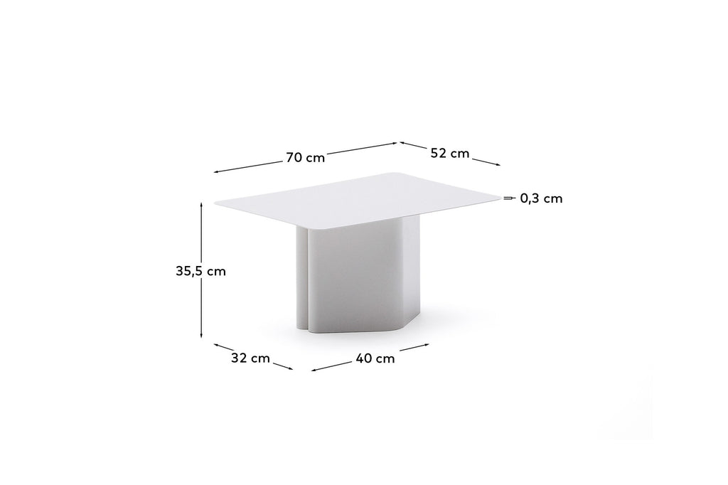 Mesa de centro Arvin de hierro gris 70 x 52 cm