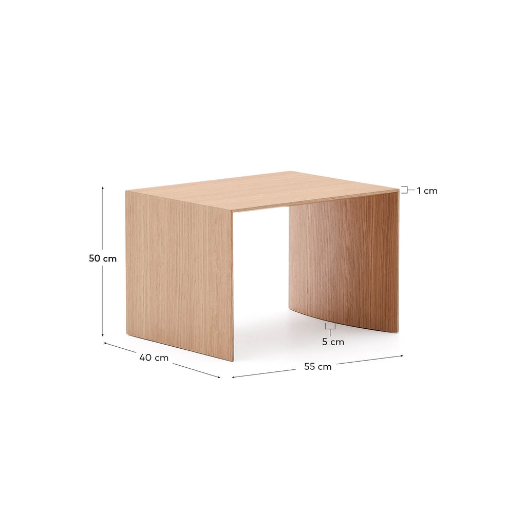 Table auxiliaire Litto en placage de chêne FSC Mix Credit 55 x 40 cm