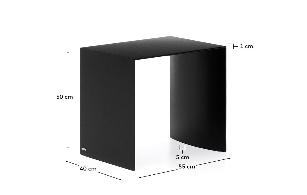Taula auxiliar Litto de DM lacat negre 55 x 40 cm
