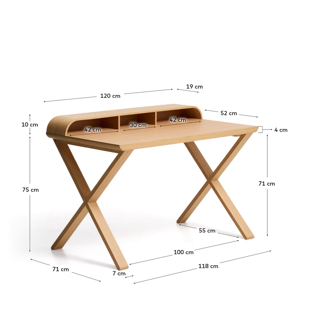 Bureau Dilare en placage de chêne 120 × 85 cm